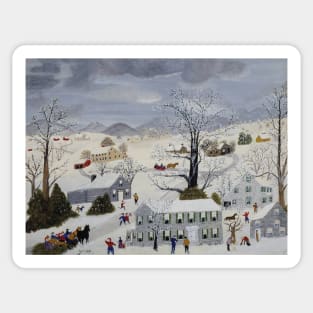 grandma moses - Catching the Thanksgiving Turkey Sticker